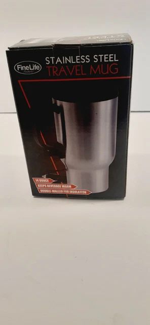 12 Volt DC Electric Heated Travel Mug Stainless Steel Coffee Tea Cup Warmer