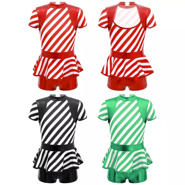 Kids Girls Xmas Jumpsuit Holiday Christmas Costume Carnival Fancy Dress Up