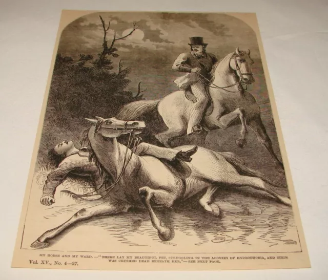 1883 magazine engraving ~ MY HORSE AND MY WARD