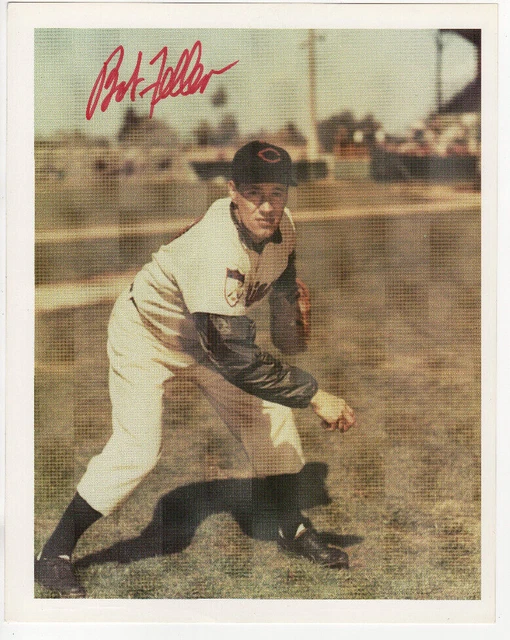 Bob Feller Signed 8X10 Color Photo Cleveland Indians MLB. HOF DEC. 2010