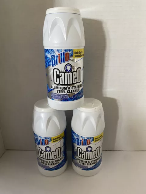 (3) 10 oz (OLD FORMULA) Brillo Cameo Aluminum & Stainless Steel Cleaner