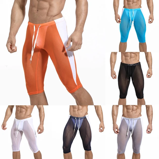 Pantaloni yoga mesh trasparenti uomo calze a compressione fitness bottoms