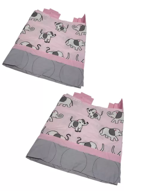 Geenny Baby Valances Pink and Gray Elephants 2 Valances