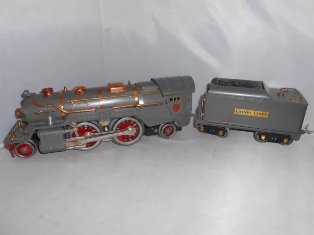 Lionel prewar Standard Gauge 385e locomotive and 384T Gray tender Restored