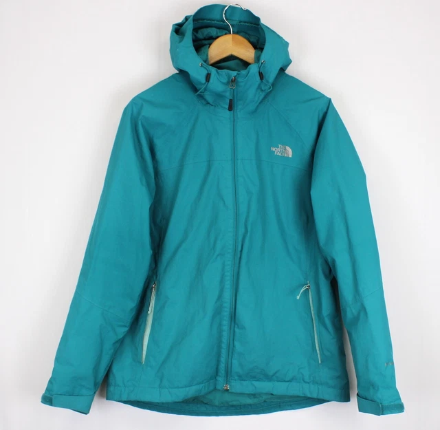 The North Face Donna Giacca Taglia L Hyvent Verde Cappuccio Impermeabile s6400