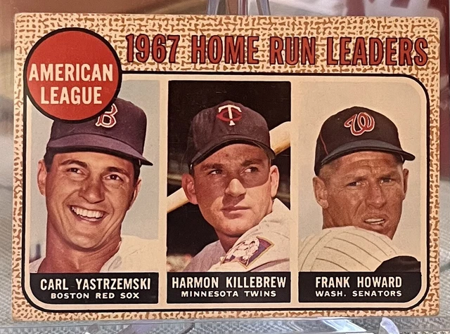 1968 Topps CARL YASTRZEMSKI/HARMON KILLEBREW/HOWARD 1967 AL Home Run Leaders #6