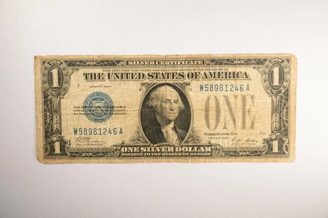 1928 A $1 Silver Certificate, F Condition, No Tears, Funny Back Fr. 1601 #38