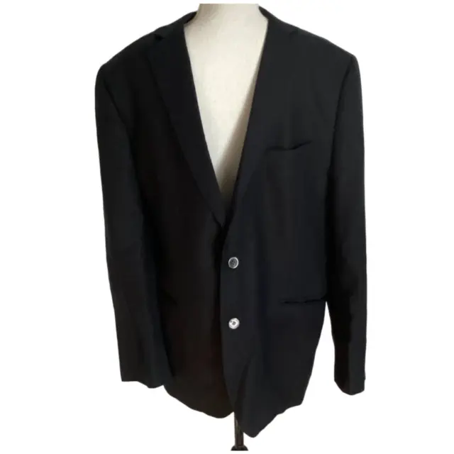 Brooks Brothers Navy Blue Men' Size 43R/W37 Front Two Button V Neck Sports Coat