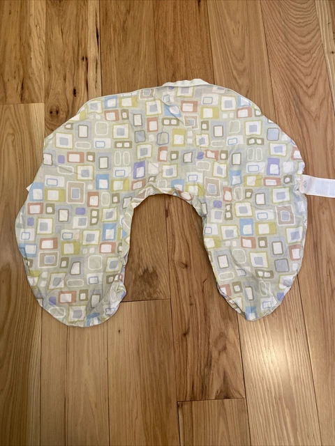 Boppy Tan Gray Blue Orange squares Nursing Pillow Cover