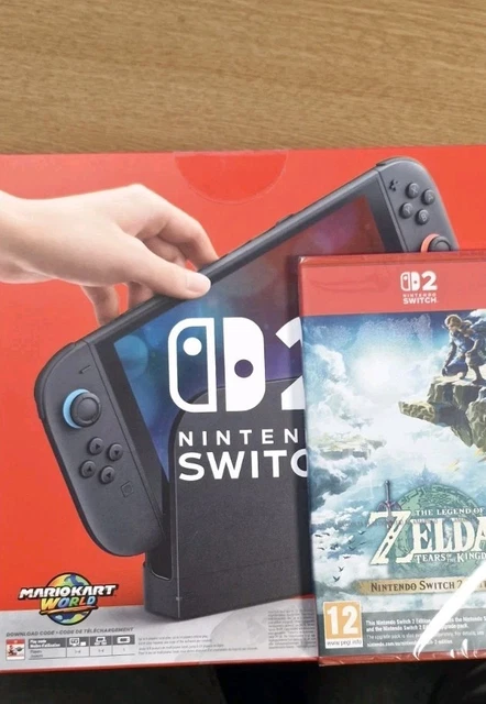 NINTENDO SWITCH 2 Console + Mario Kart World Bundle+Zelda Tears of the ...