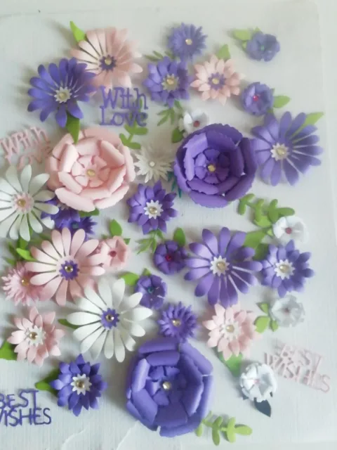 30 x Handmade Flower Embellishments, Crafting (A)