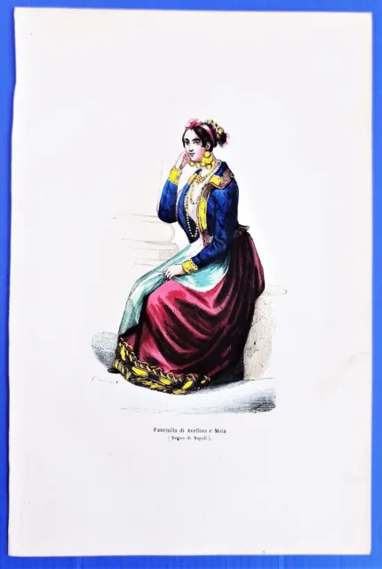 Dally - Costumi Del Regno Di Napoli - Avellino - Acquerellata - 1847