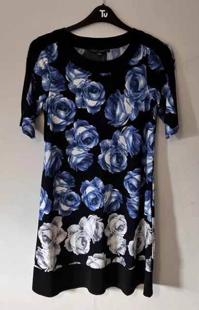 coco bianco womens s black blue rose floral print sheath knee length dress new