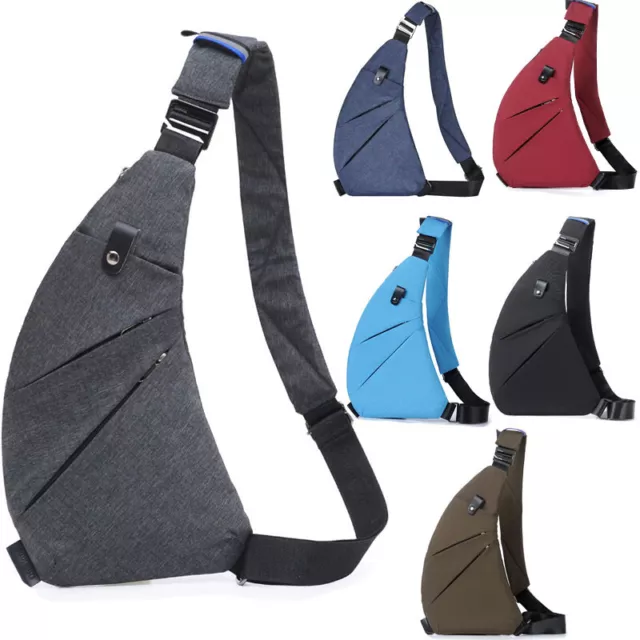 Mens Crossbody Sling Bag Chest Bag Waterproof Shoulder Bag Anti Theft Travel Bag