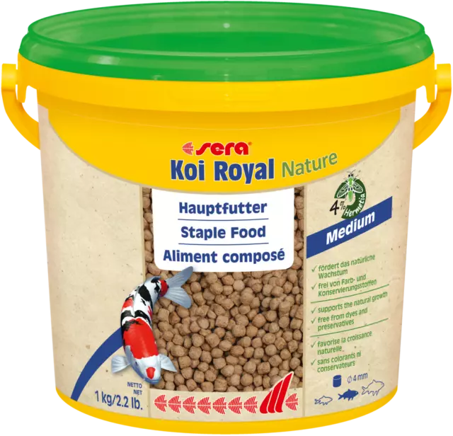 Sera Koï Royal Moyen Naturel 3800ml Aliments Composés pour Poissons Rouge