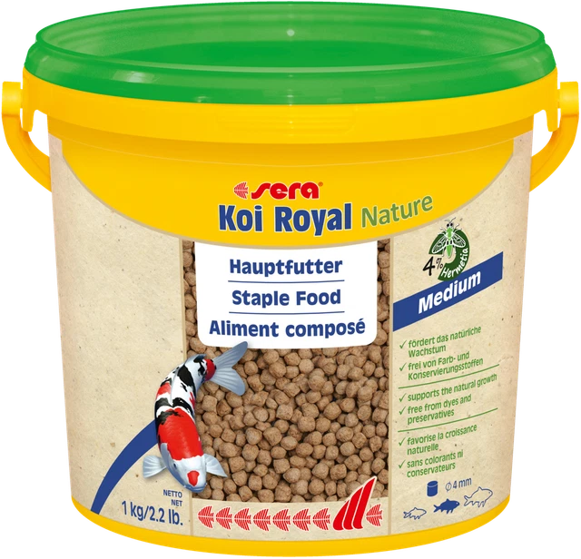 Sera Koi Royal Medium Naturaleza 3800ml Bote Alimento Peces Estanque de Colores