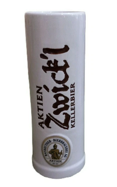 Aktien Zwick'l Kellerbeir Stein Germany Beer Mug 0.51 Logo Collectible Drinkware
