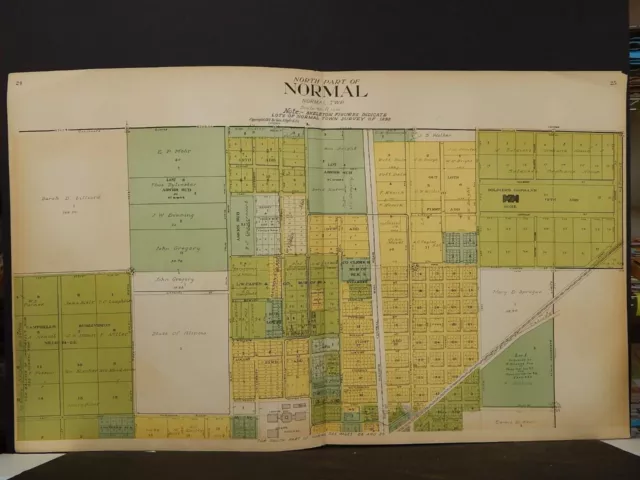 Illinois, McLean County Map, 1914, City of Normal, 2 Double Pages & Sided, J5#60 2