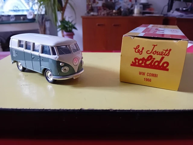 Volkswagen Combi 1966 Fourgon Michelin - Solido échelle 1/19 - Jaune/bleu - Occasion Sans Boîte
