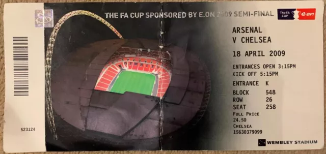 Arsenal v Chelsea 18/04/2009 FA Cup Semi-Final Ticket Stub