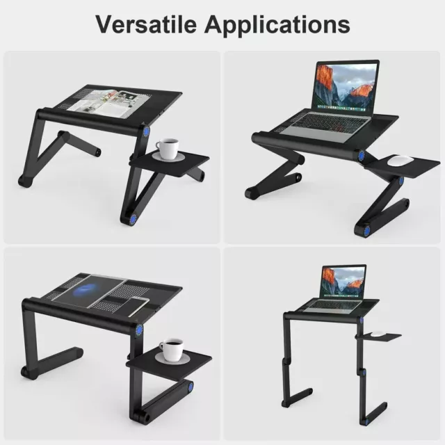 Folding Laptop Desk Table Bed Adjustable Portable Computer Stand Tray Furniture