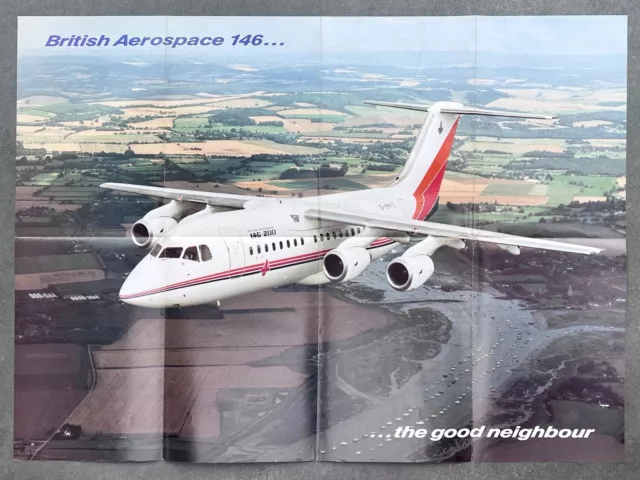 Britische Aerospace Bae146 Hersteller Verkaufsbroschüre Poster