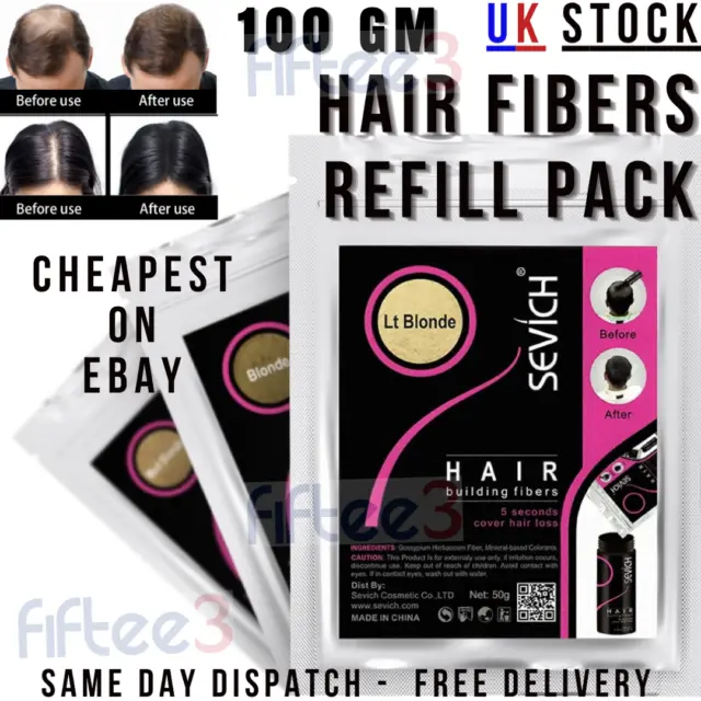 Sevich Hair Building Fibres Keratin Hair Thicken Fiber 100g Toppik Compatible UK