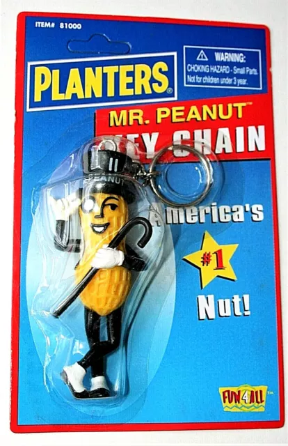 Planters Peanuts Mr Peanut Figural Character Key Chain NOS New 1990s Fun4All