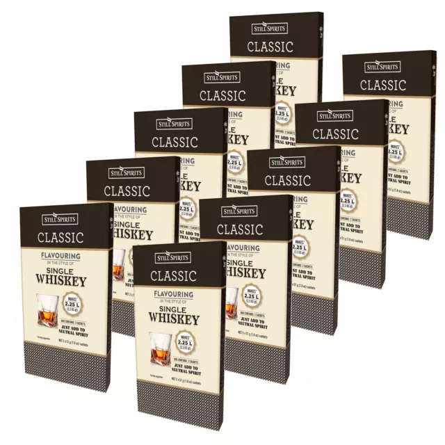 10 x Still Spirits Classic Single Whiskey Essences 2 Sachets Makes 2.25L Brew