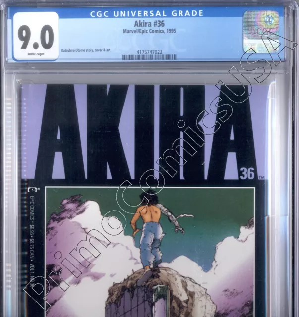 PRIMO:  AKIRA #36 K Otomo htf low print 1995 Epic comics Marvel VF/NM 9.0 CGC