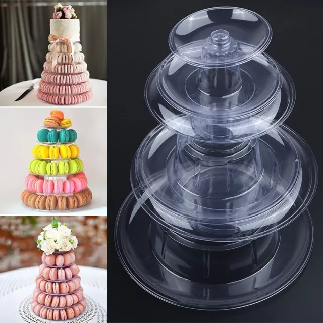 Macaron Display Stand Plate Rack Stand Adjustable Floors PVC Durable