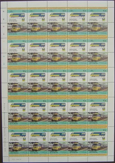 1980 BR HST (High Speed Train) Class 253 50-Stamp Sheet (Leaders of the World)