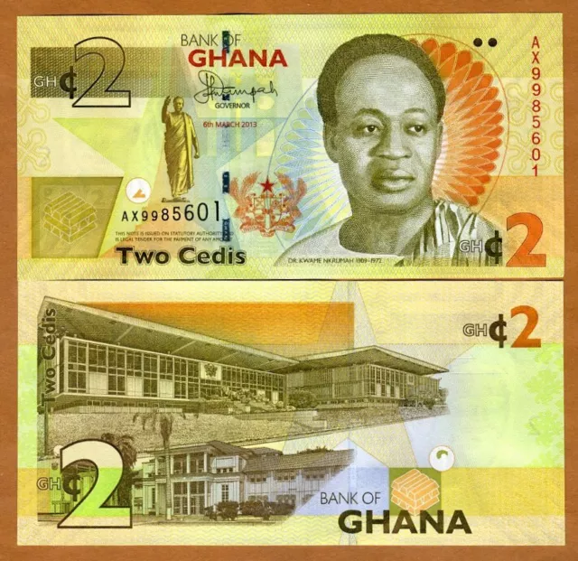 Ghana, 2 Cedis, 2013, P-37Ab, UNC