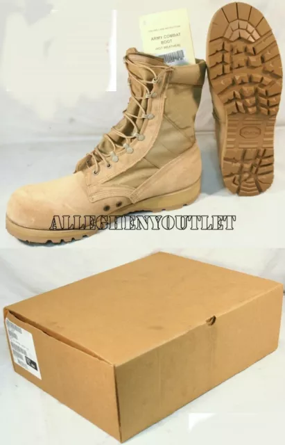 US Military Desert Army Hot Weather COMBAT BOOTS TAN Vibram Sierra 8N 14XW NEW