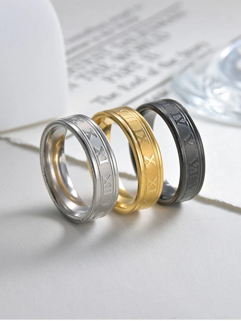 Hommes Acier Inoxydable Titane Couleur Anneau De Mariage Amant Couple €