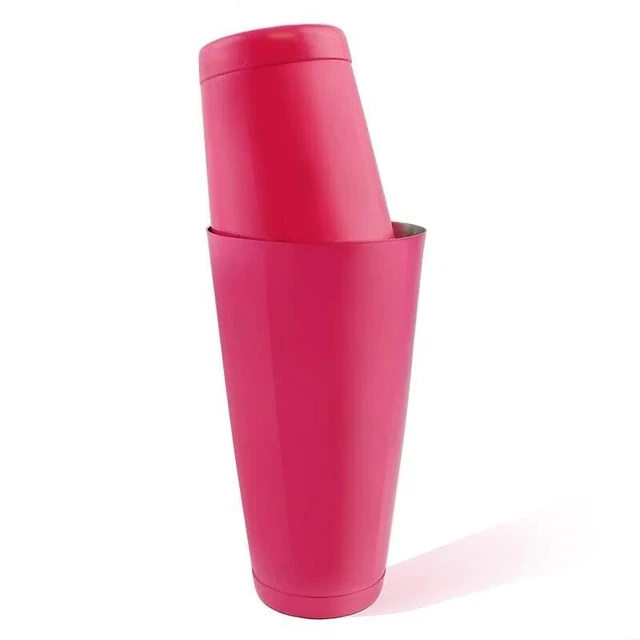 Stainless Steel Professional Neon Pink Cocktail Shaker Set Weighted Tins 28/18oz
