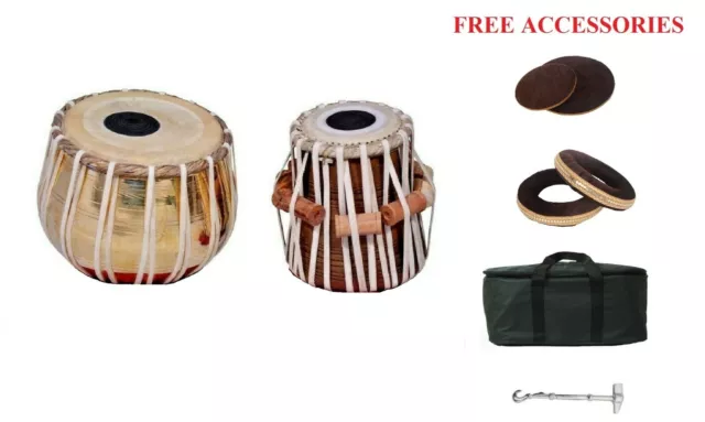 Professional Folk Musical Instrument Brass Tabla High Quality Drums Set With Bag