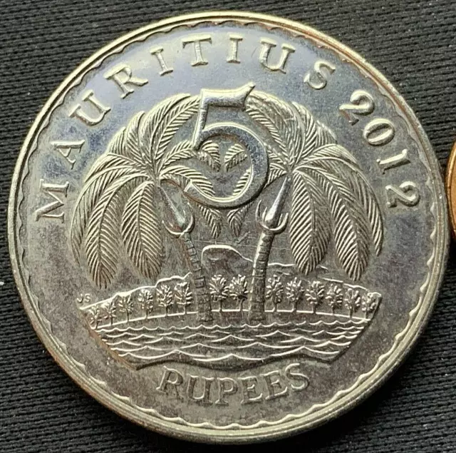 2012 Mauritius 5 Rupees Coin UNCIRCULATED  RARE CONDITION #M231