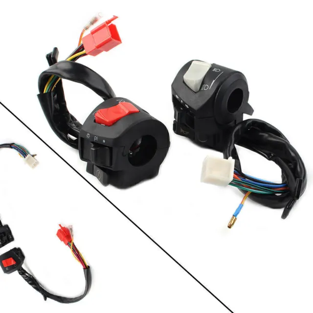 7/8" Horn Turn Signal Headlight Electric Start Handlebar Controller Switch Pair