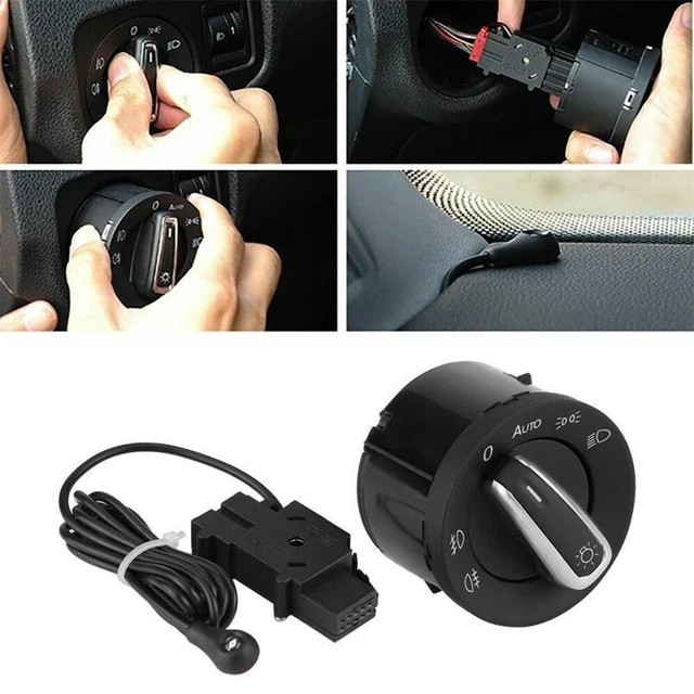 Interrupteur Capteur Phare Automatique Chromé - Compatible Golf MK4, Passat B5, Octavia, Fabia Et Plus