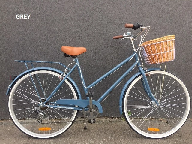 Samson Cycles Vintage Ladies Bike Grey Retro 7 Speed Cruiser