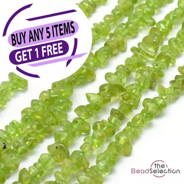 Peridot Beads Chip 8mm-5mm 1 Strand 120+ Natural Gemstone Jewellery Making GC55