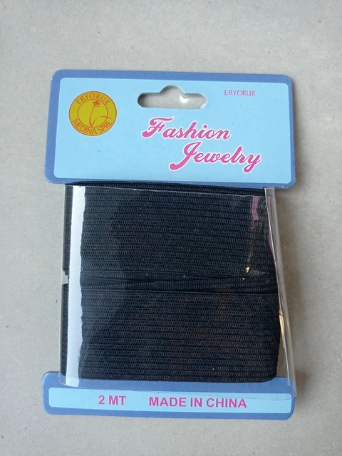 Rotolo Elastico Per Cucito Nero - 30 Mm X 10 M, Poliestere, Per Abbigliamento E Progetti Fai Da Te