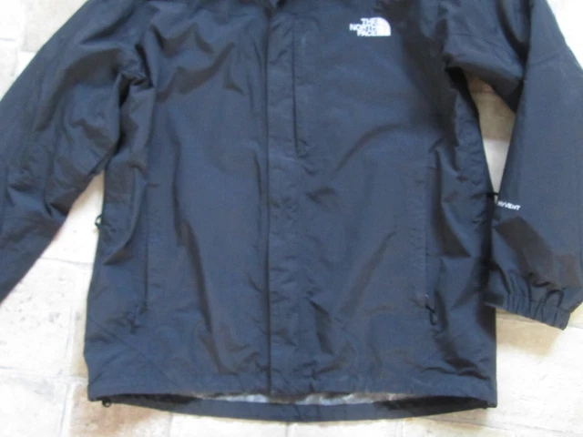 Men THE NORTH FACE HyVent Sz L Black Lightweight Hooded Zip Jacket Mesh Lining 13