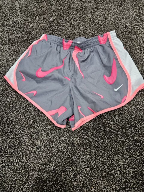 Nike Little Girls Swoosh Shorts Smoke Grey, Pink  Sz M