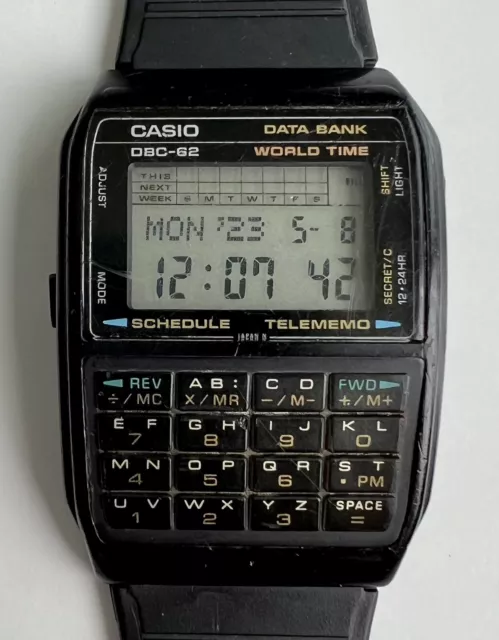 Vintage Casio DBC-62 Calculator Data Bank Watch