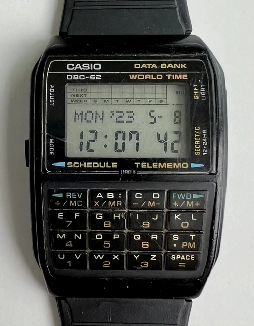 Vintage Casio DBC-62 Calculator Data Bank Watch Vintage Casio DBC-62 Calculator Data Bank Watch