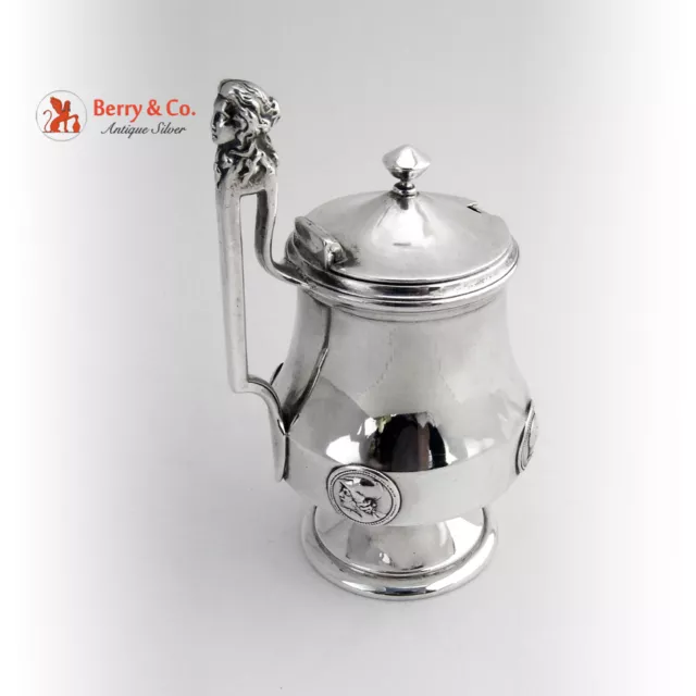 Medallion Mustard Pot Sterling Silver Gorham 1870 3