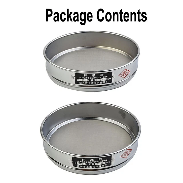 Universal 10-100 Mesh Aperture Lab Standard Test Sieve Stainless Steel Dia 20cm