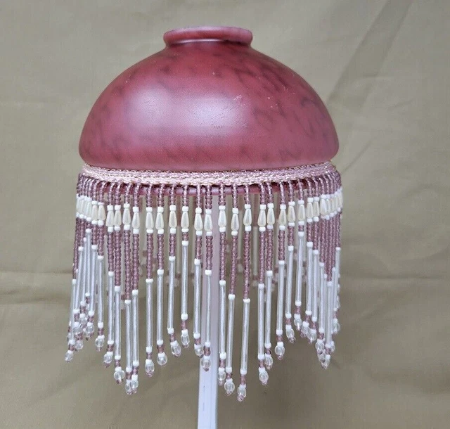 VINTAGE GLASS BEADED Fringe for Lamp shade - Gold,Black & Clear Color